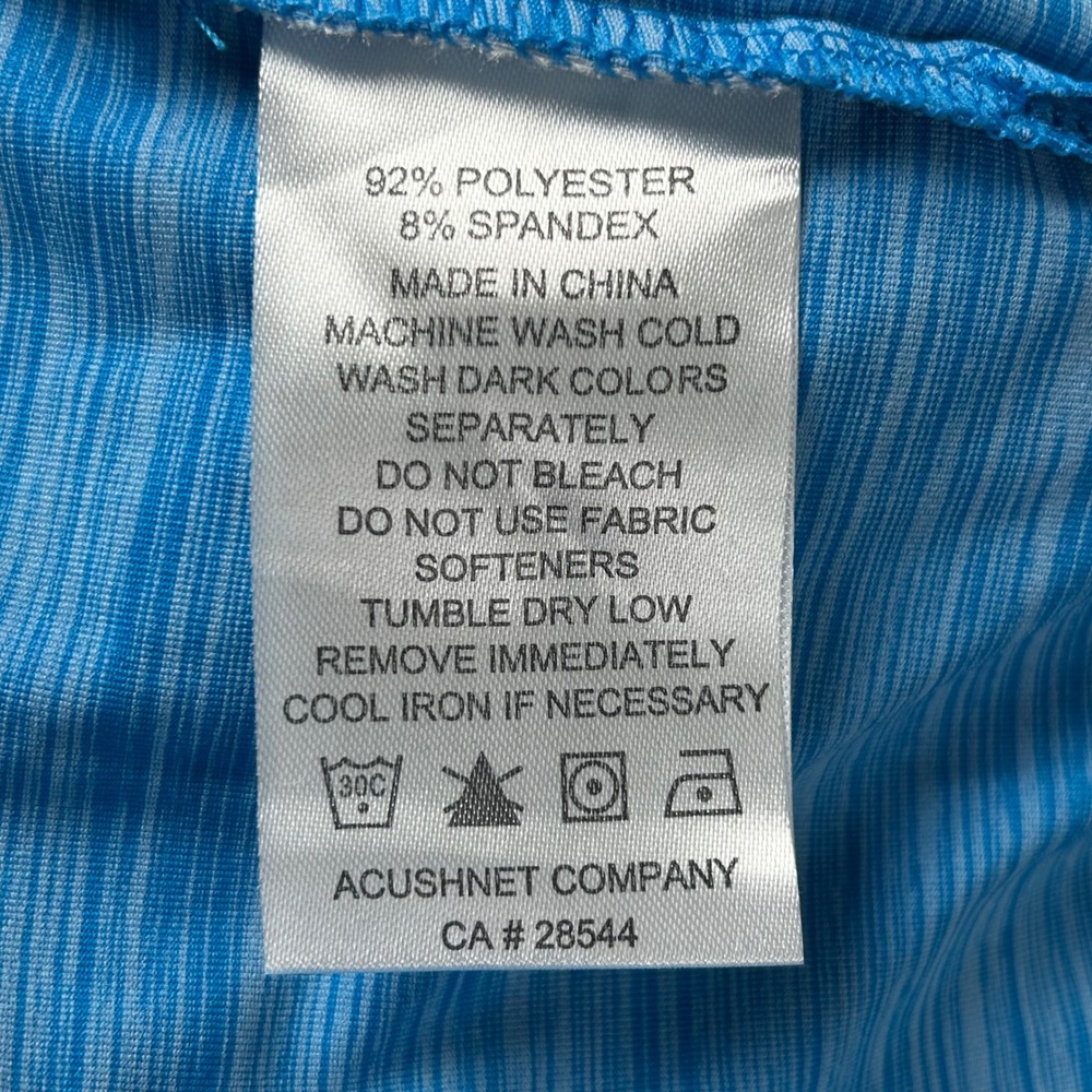 FootJoy Mens ProDry Golf Polo Shirt Blue Space‎ Dye Stretch Short Sleeve Large - Picture 4 of 6